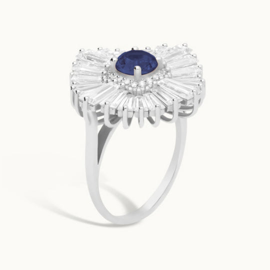 Ballerina Dusk Ring in white gold, side view
