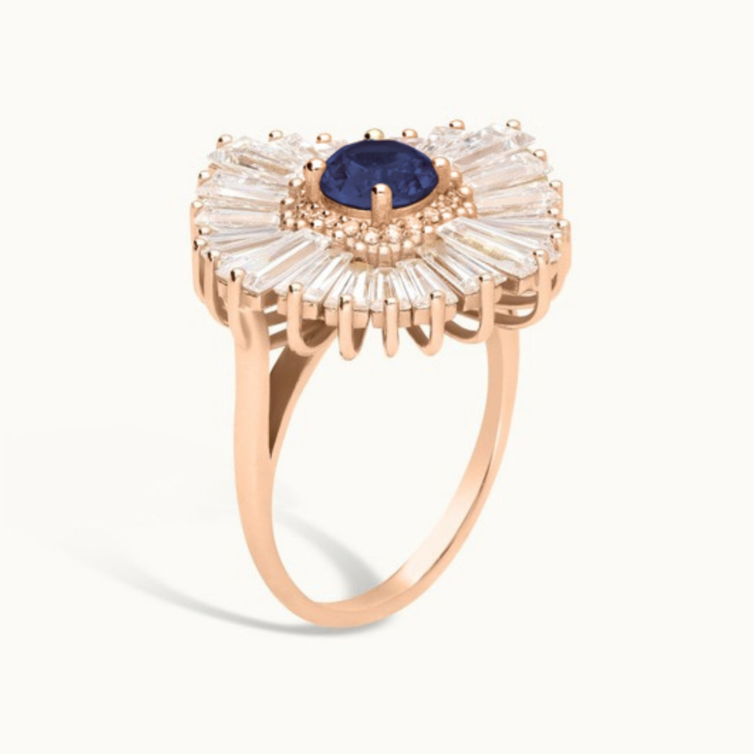 Ballerina Dusk Ring in rose gold, side view