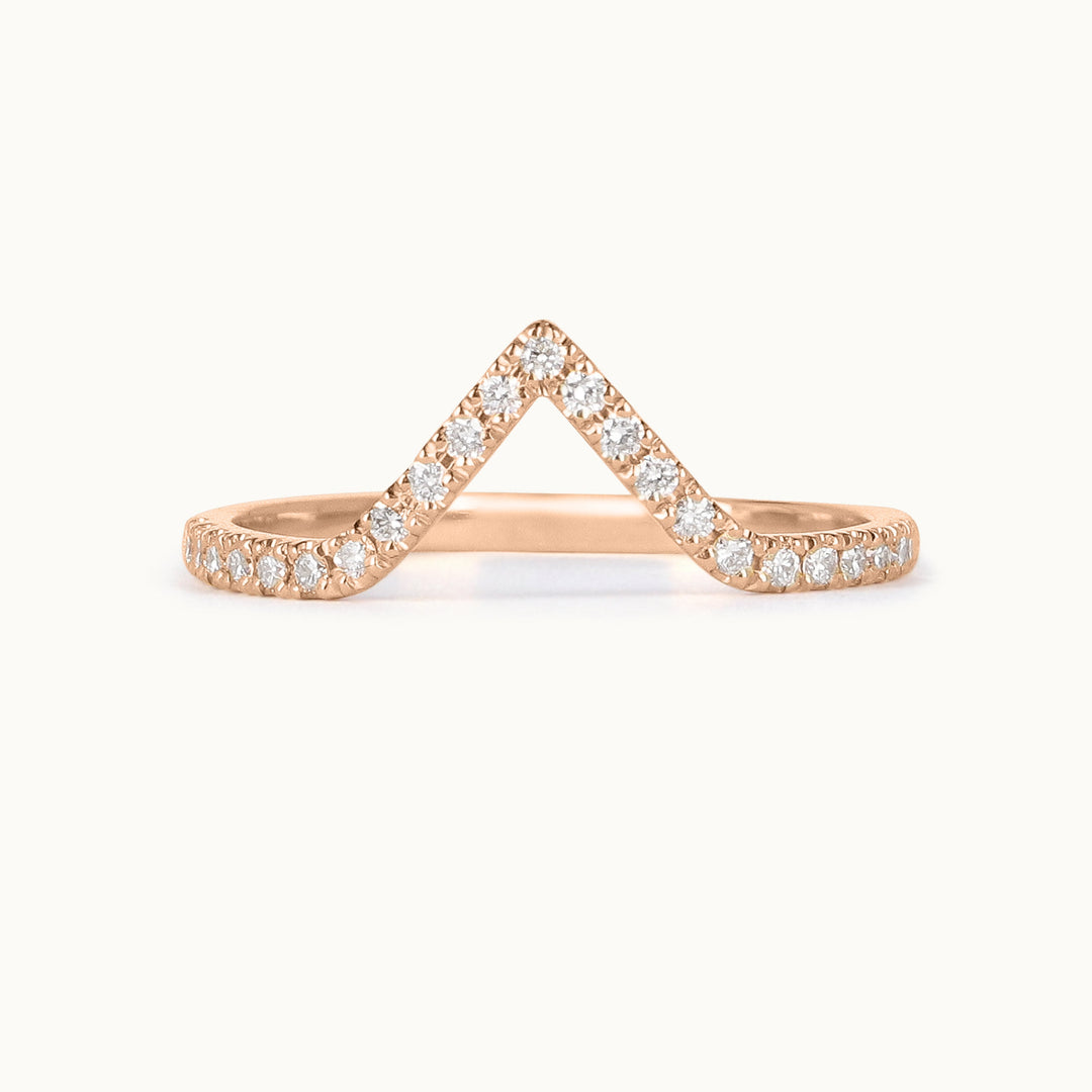 Avery lab-grown diamond wishbone ring in recycled 18K rose gold