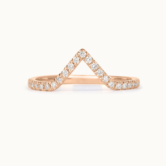 Avery lab-grown diamond wishbone ring in recycled 18K rose gold