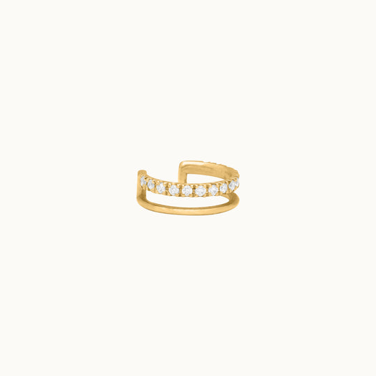 Camellia lab-grown diamond ear cuff in recycled 18K yellow gold