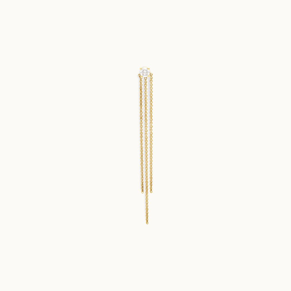 Delicate chain drop earring add-on in recycled 18K yellow gold