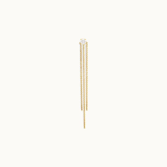 Delicate chain drop earring add-on in recycled 18K yellow gold