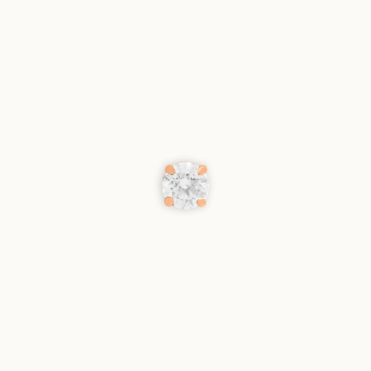 Classic 4.5 mm (0.30 ct) lab-grown diamond stud earring in recycled 18K rose gold.