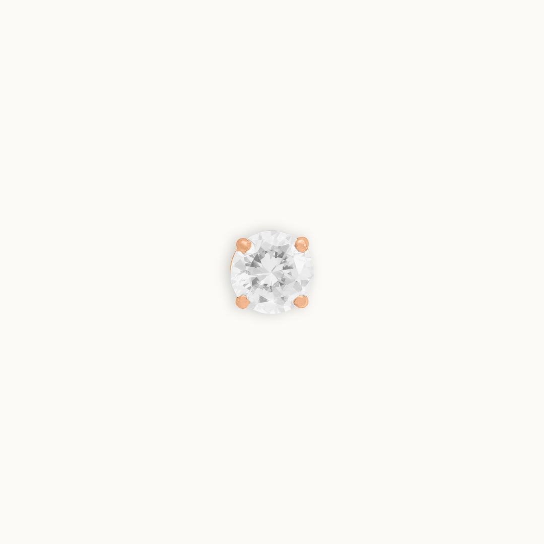 Classic 5.5 mm (0.60 ct) lab-grown diamond stud earring in recycled 18K rose gold