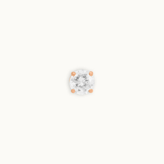 Classic 5.5 mm (0.60 ct) lab-grown diamond stud earring in recycled 18K rose gold