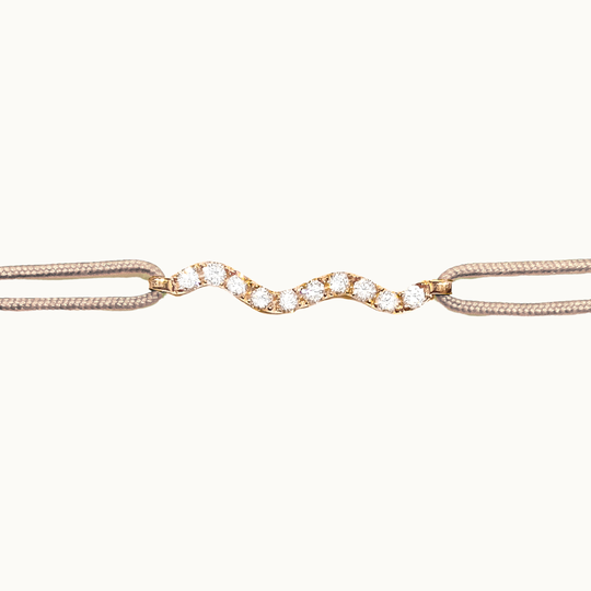 Cordelia Cord Bracelet in recycled 18K yellow gold with lab-grown diamonds and cloud recycled cord