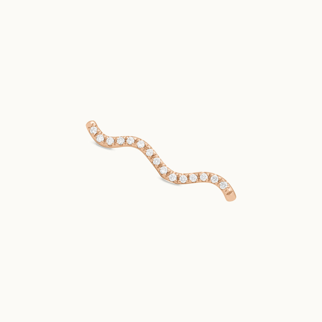 Cordelia lab-grown diamond ear climber in recycled 18K rose gold