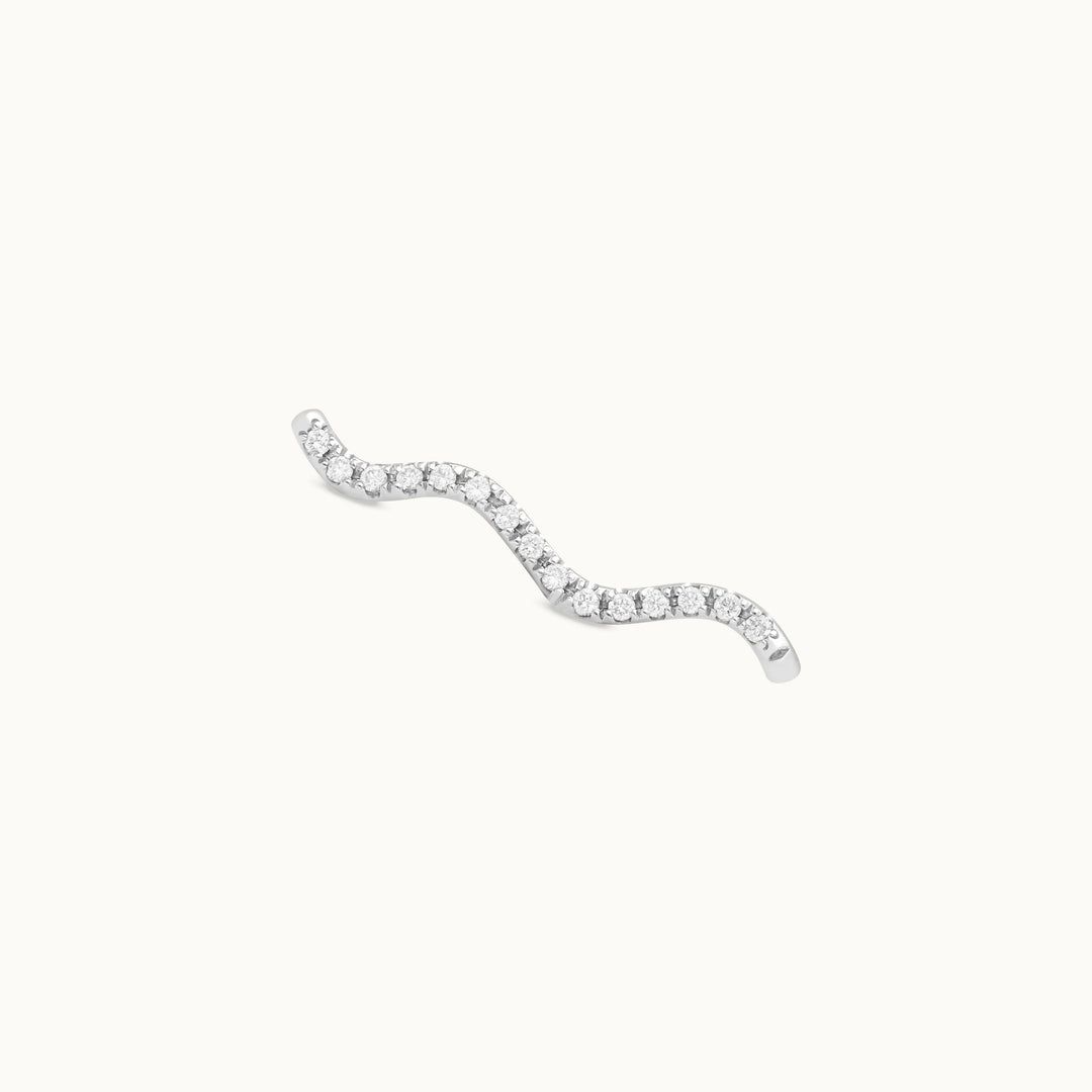 Cordelia lab-grown diamond ear climber in recycled 18K white gold