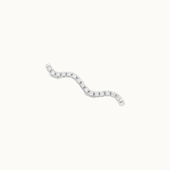 Cordelia lab-grown diamond ear climber in recycled 18K white gold