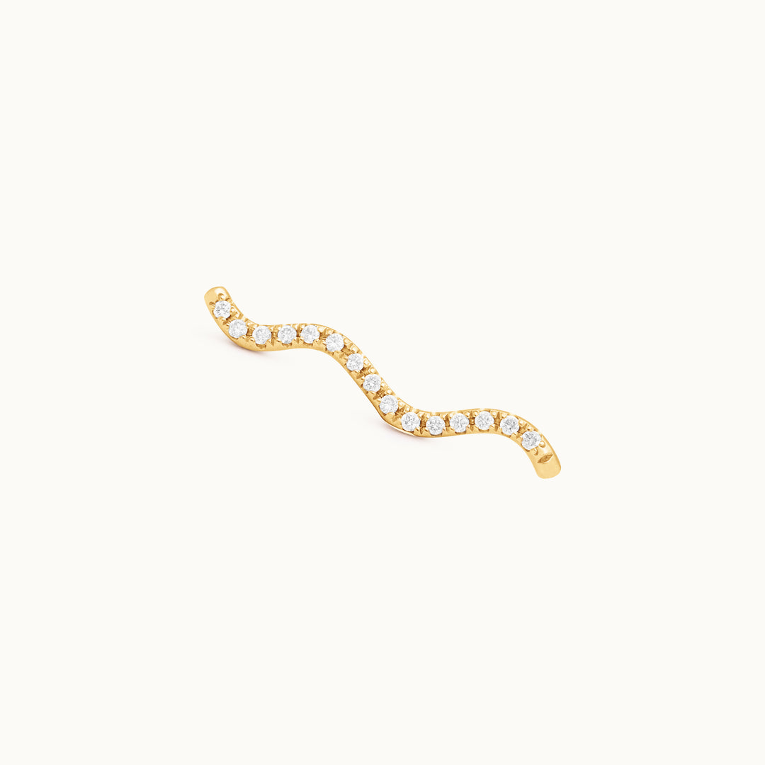 Cordelia lab-grown diamond ear climber in recycled 18K yellow gold