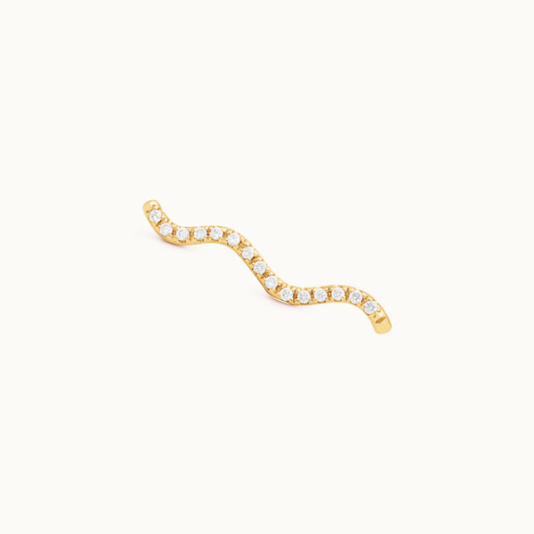 Cordelia lab-grown diamond ear climber in recycled 18K yellow gold