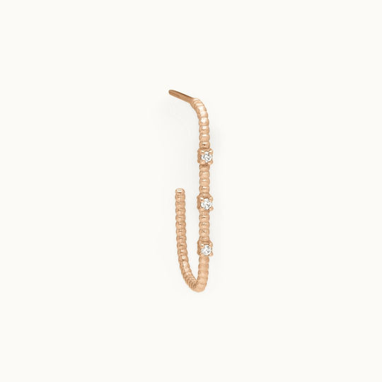 Ivy lab-grown diamond hoop earring in recycled 18K rose gold