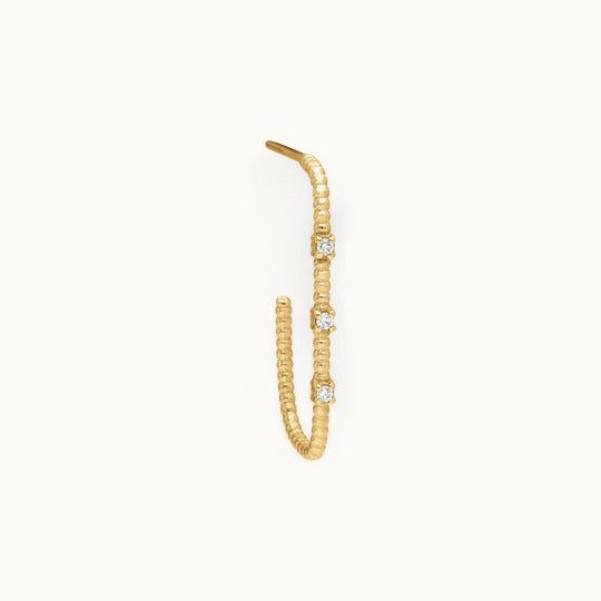 Ivy lab-grown diamond hoop earring in recycled 18K yellow gold