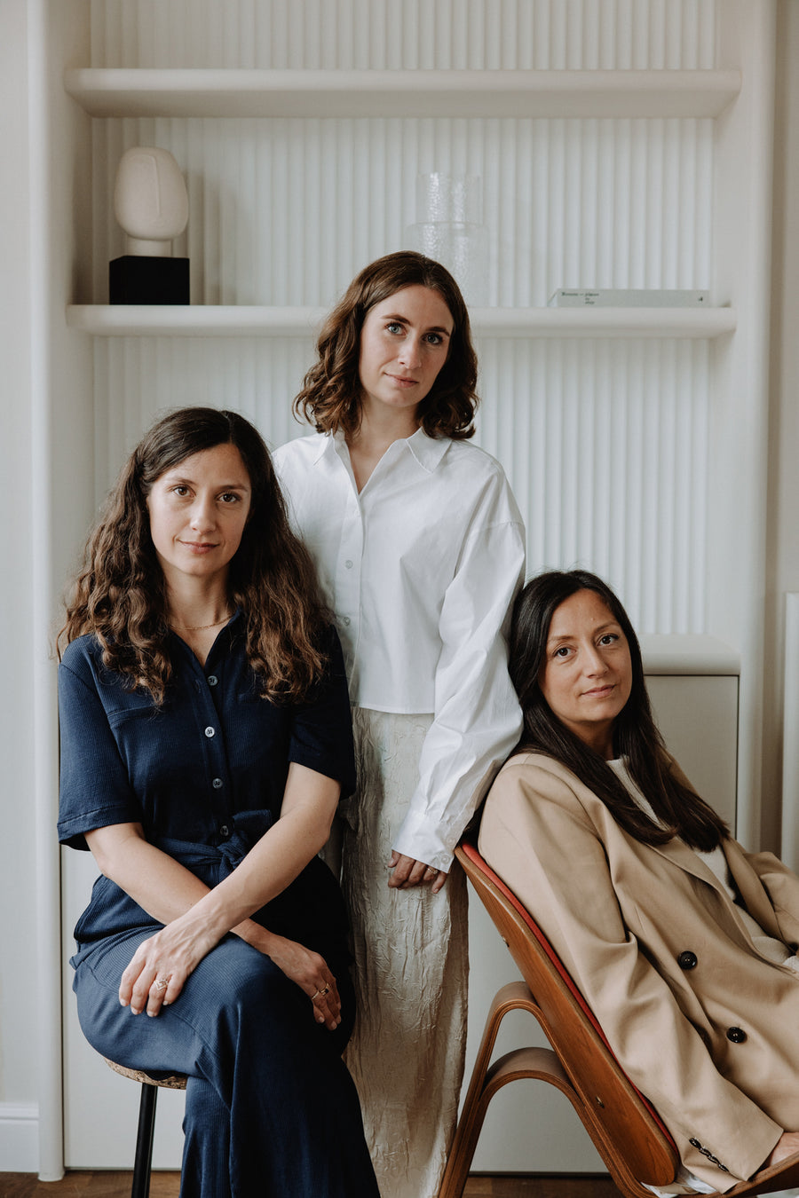 Stefanie, Nathalie and Lisa, the three sisters behind Juna Fae, in their Antwerp studio