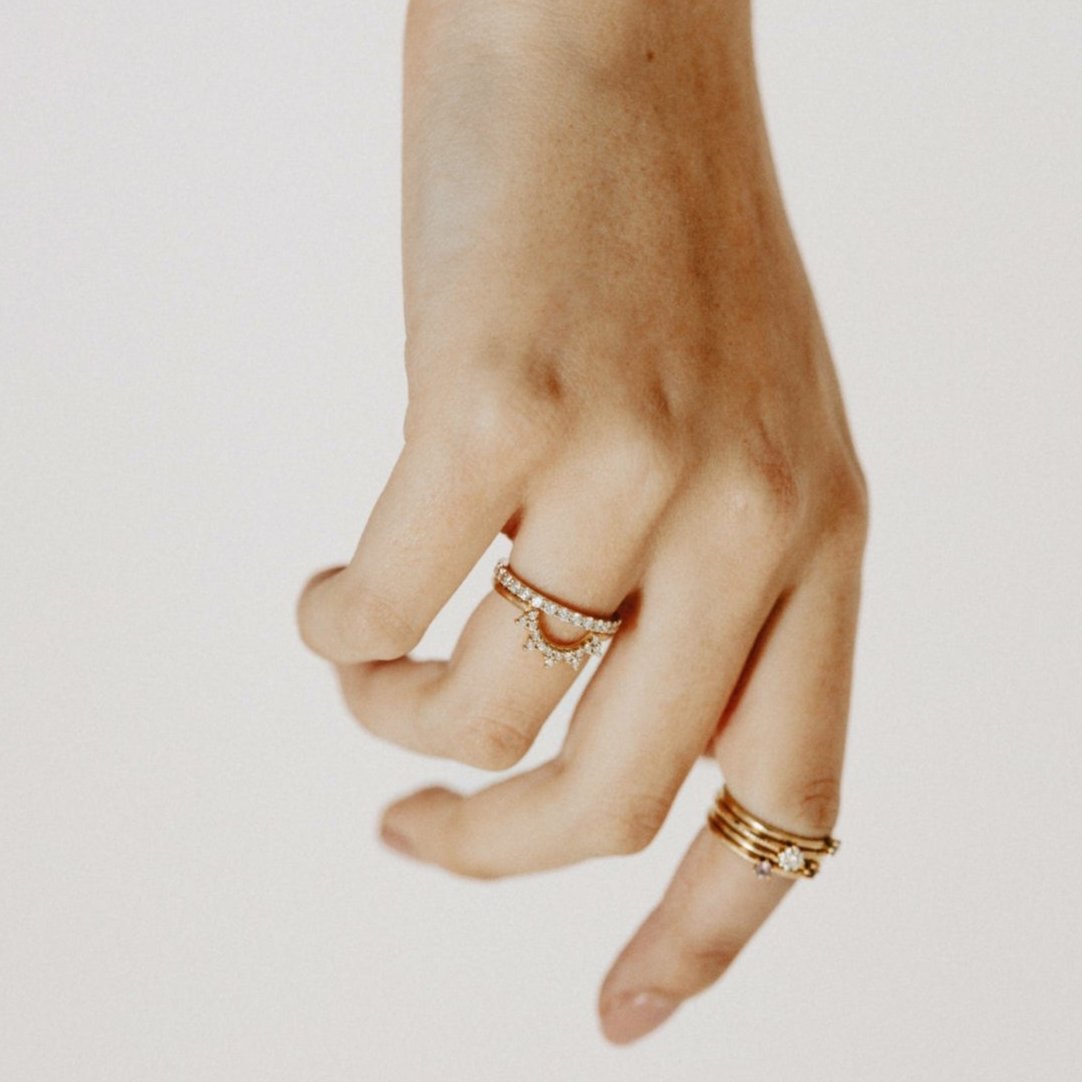 Scarlett Ring stacked with a second ring on the hand