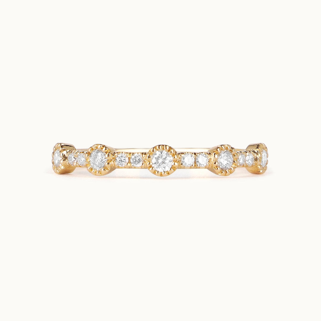 Jasmine lab-grown diamond milgrain ring in recycled 18K yellow gold