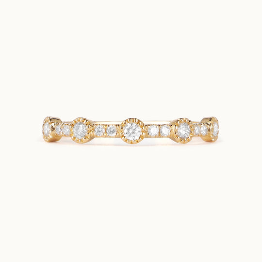 Jasmine lab-grown diamond milgrain ring in recycled 18K yellow gold