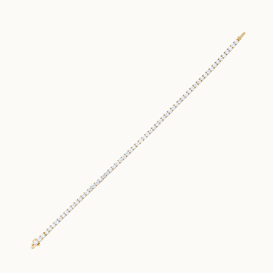 Legacy Tennis Bracelet in recycled 18K yellow gold with nearly 5ct of lab-grown diamonds