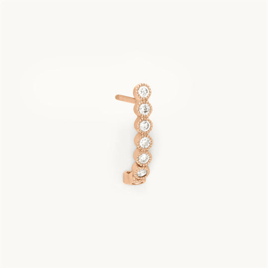 Senna lab-grown diamond hoop earring in recycled 18K rose gold