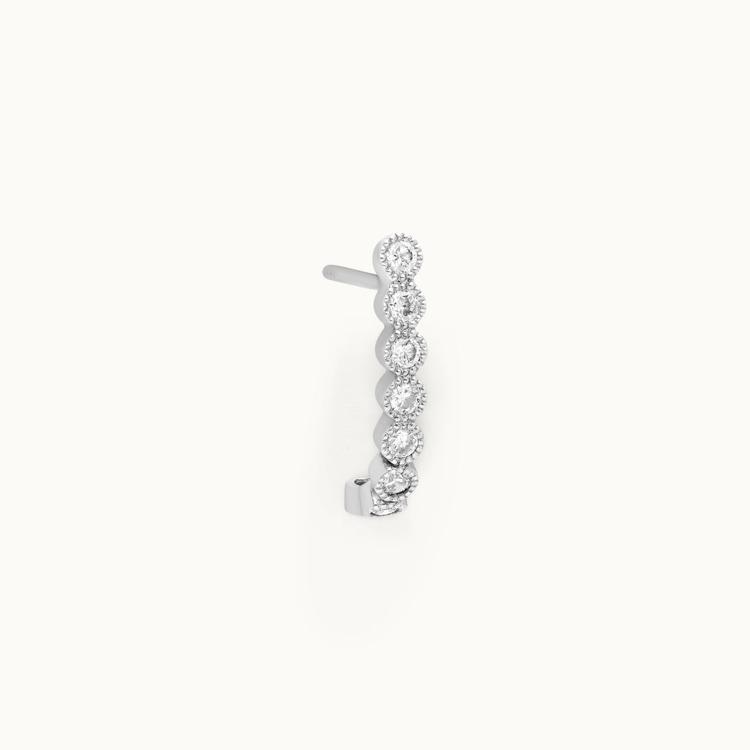 Senna lab-grown diamond hoop earring in recycled 18K white gold