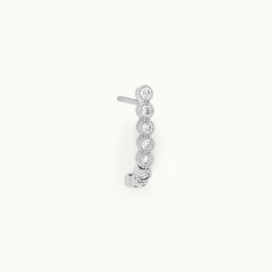 Senna lab-grown diamond hoop earring in recycled 18K white gold