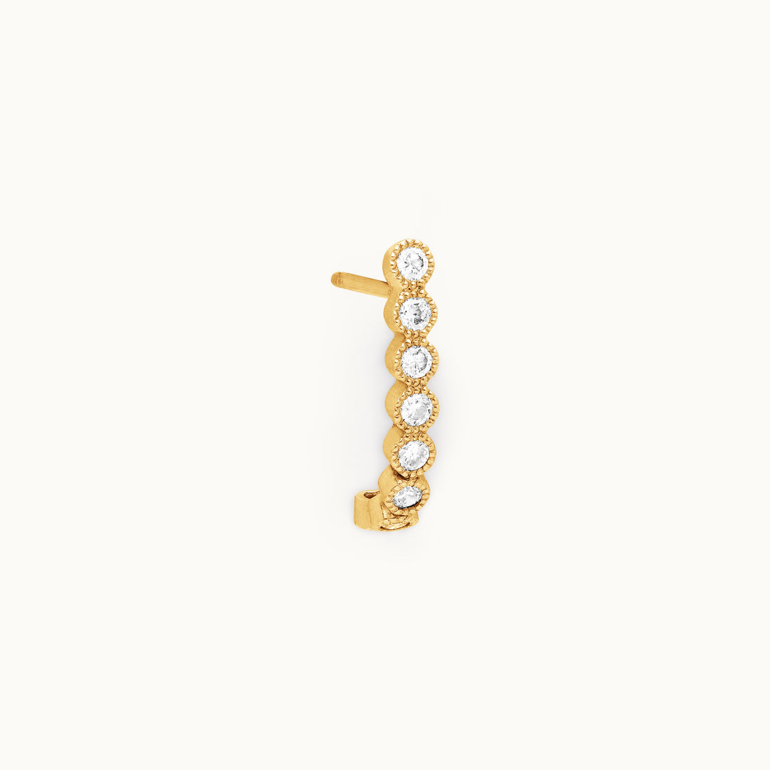 Senna lab-grown diamond hoop earring in recycled 18K yellow gold