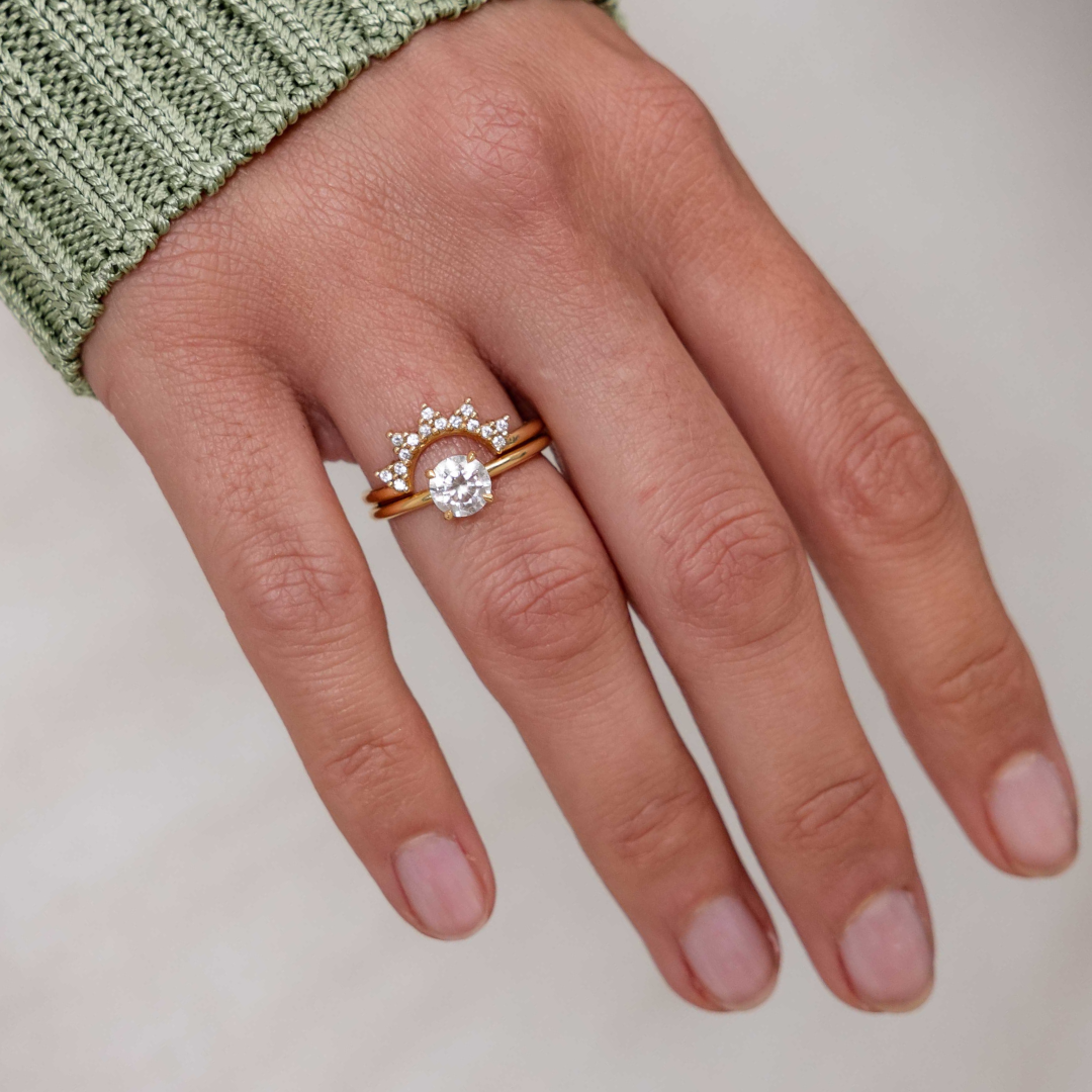 Primrose Ring worn on the hand