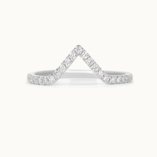 Avery lab-grown diamond wishbone ring in recycled 18K white gold