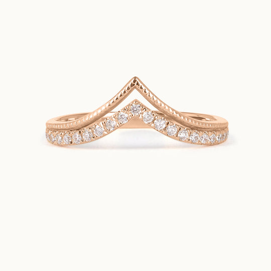 Camellia diamond ring in 18k recycled rose gold with lab-grown diamonds