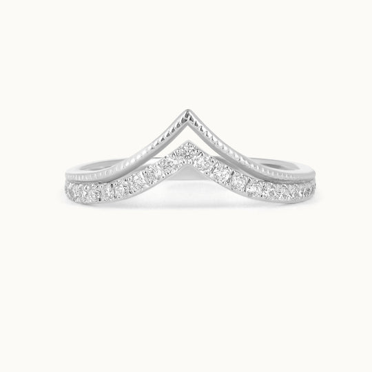 Camellia diamond ring in 18k recycled white gold with lab-grown diamonds