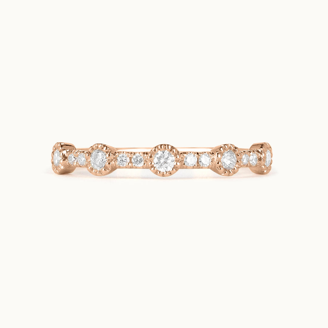 Jasmine diamond ring in 18k recycled rose gold with lab-grown diamonds