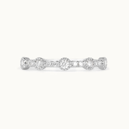 Jasmine diamond ring in 18k recycled white gold with lab-grown diamonds