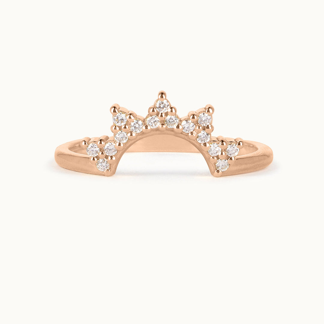 Marigold Ring – lab-grown diamond crown ring in recycled 18K rose gold, Juna Fae