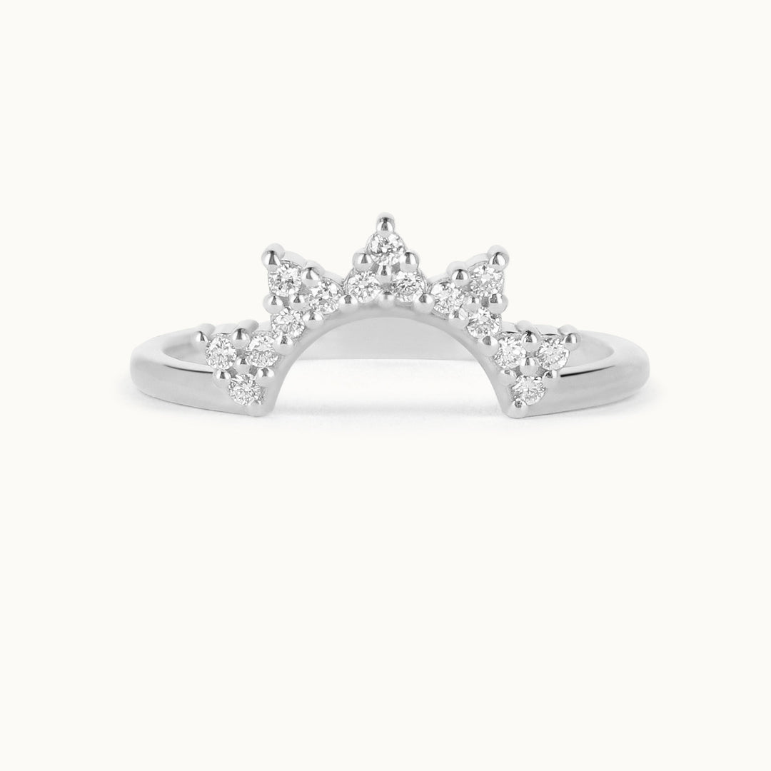 Marigold Ring – lab-grown diamond crown ring in recycled 18K white gold, Juna Fae