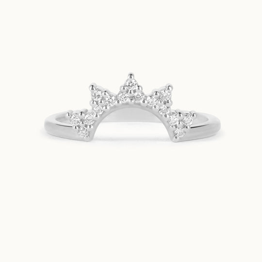 Marigold Ring – lab-grown diamond crown ring in recycled 18K white gold, Juna Fae