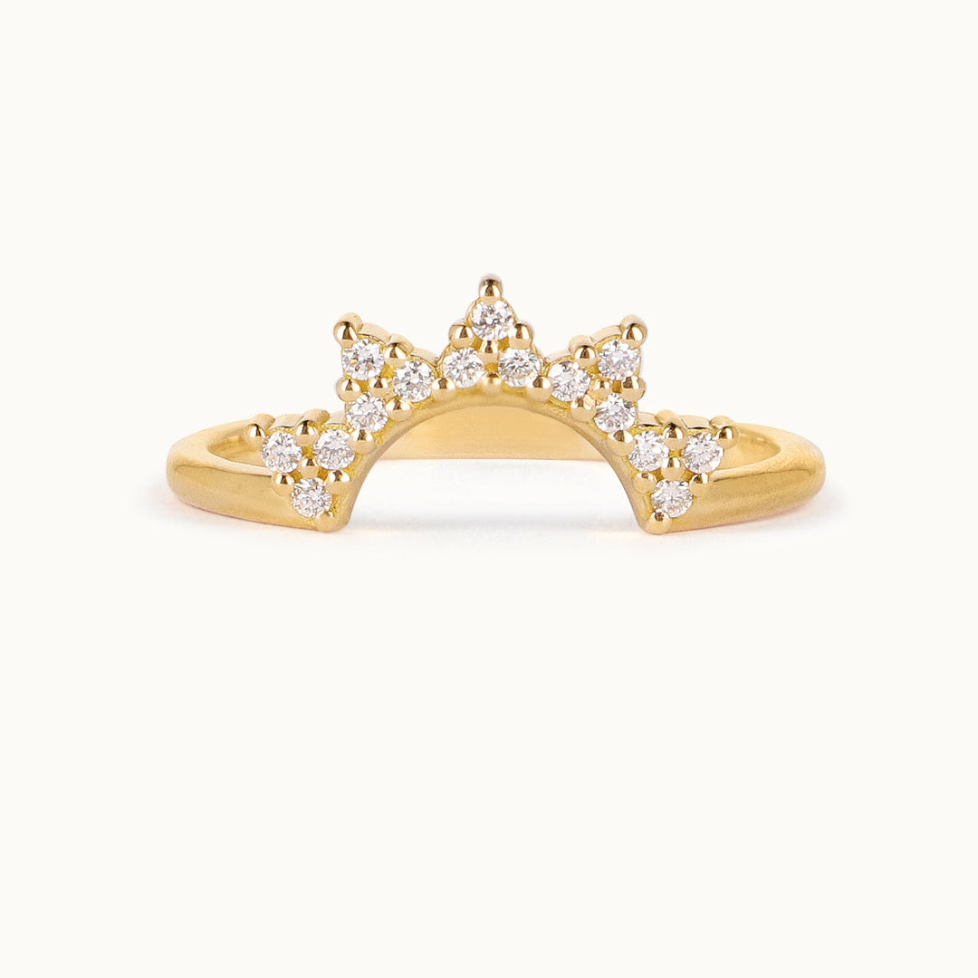 Marigold Ring – lab-grown diamond crown ring in recycled 18K yellow gold, Juna Fae