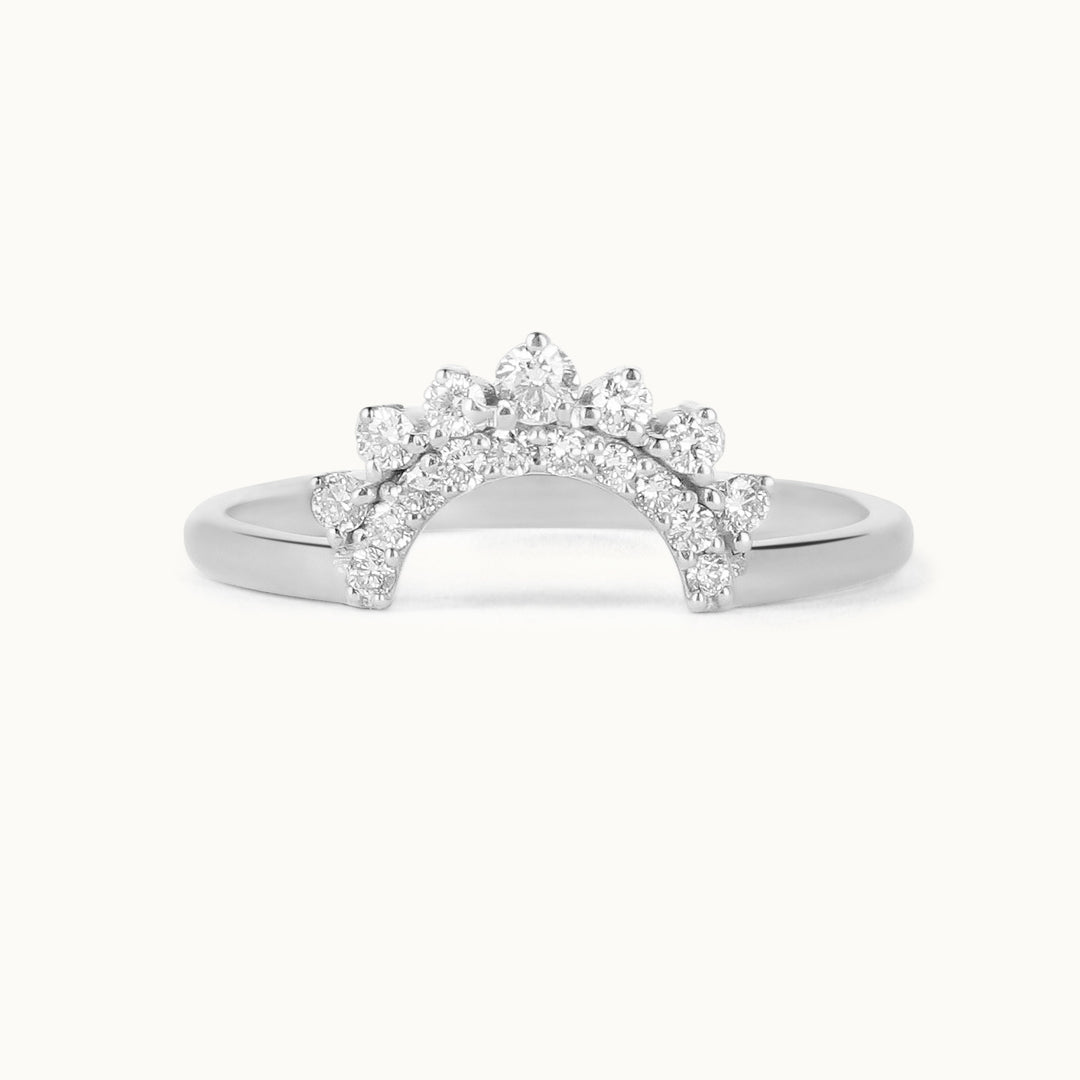 Rosalynn Ring – lab-grown diamond crown ring in recycled 18K white gold, Juna Fae