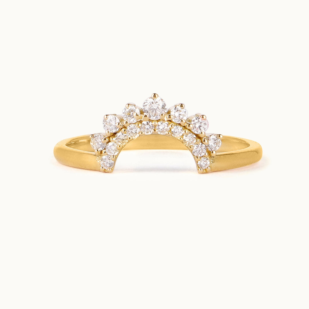 Rosalynn Ring – lab-grown diamond crown ring in recycled 18K yellow gold, Juna Fae