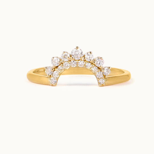 Rosalynn Ring – lab-grown diamond crown ring in recycled 18K yellow gold, Juna Fae
