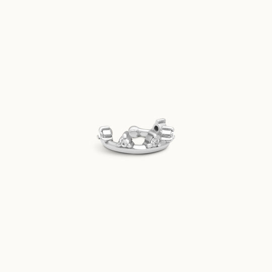 Rosemary lab-grown diamond ear cuff in recycled 18K white gold.