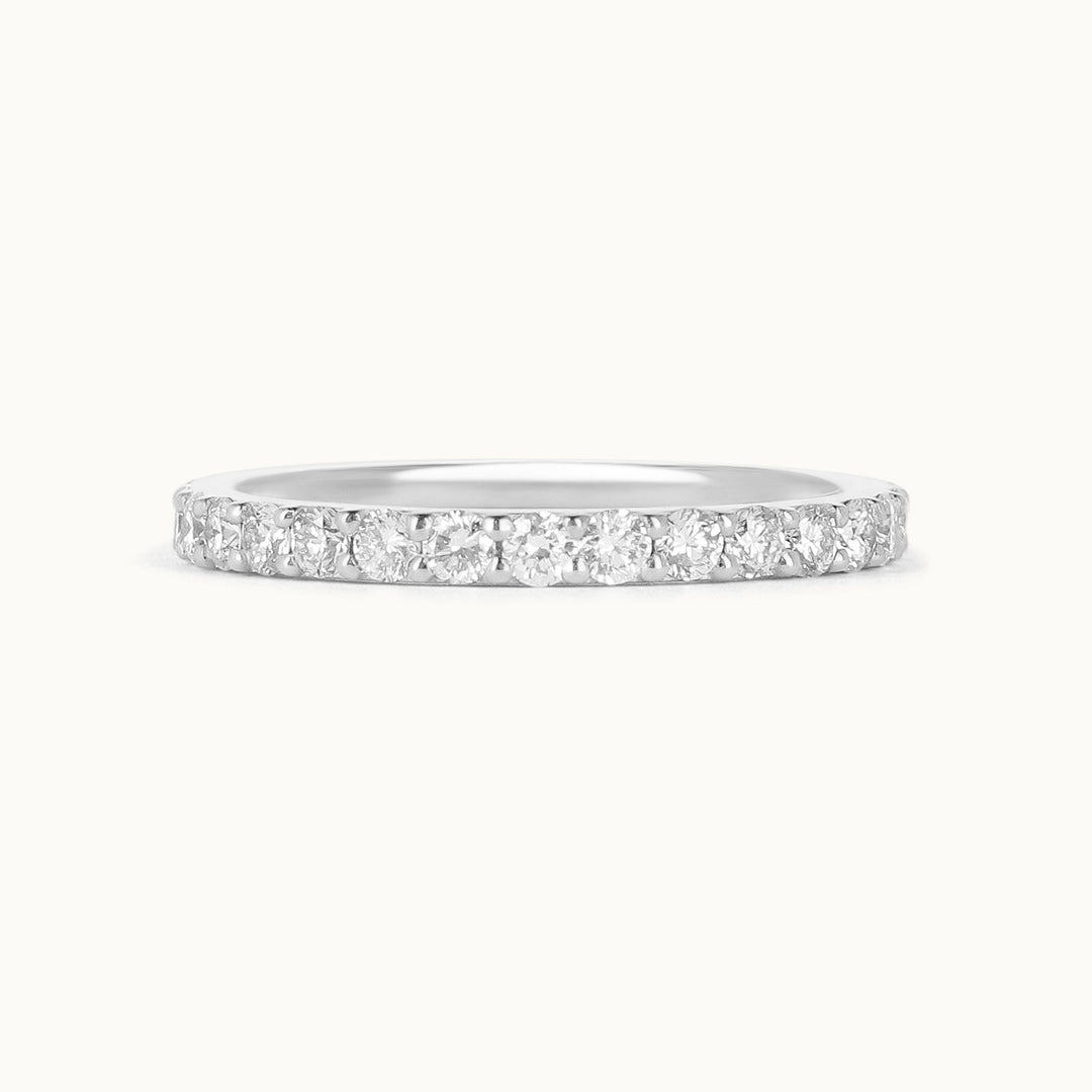 Scarlett Ring – lab-grown diamond eternity ring in recycled 18K white gold, Juna Fae
