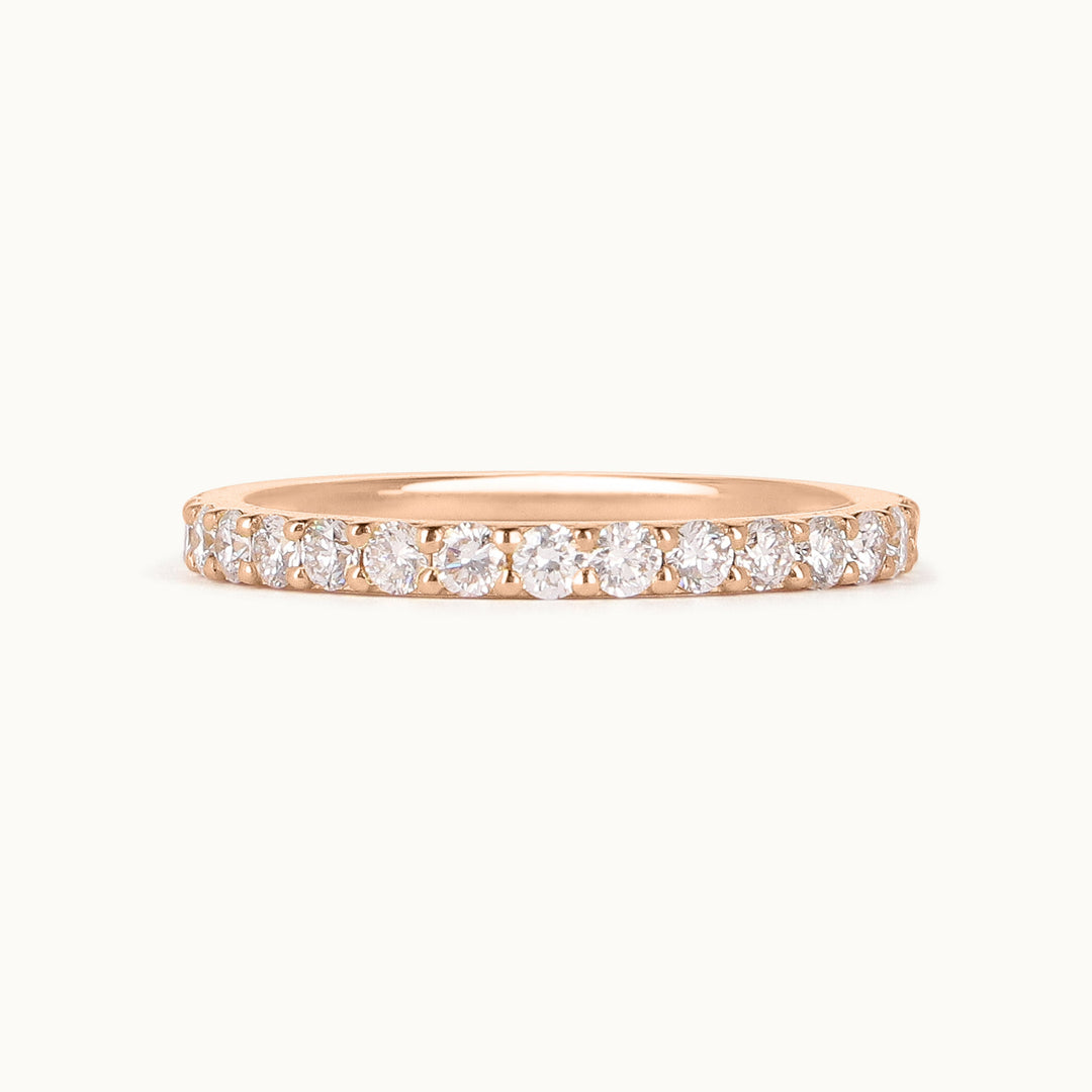 Scarlett Ring – lab-grown diamond eternity ring in recycled 18K rose gold, Juna Fae