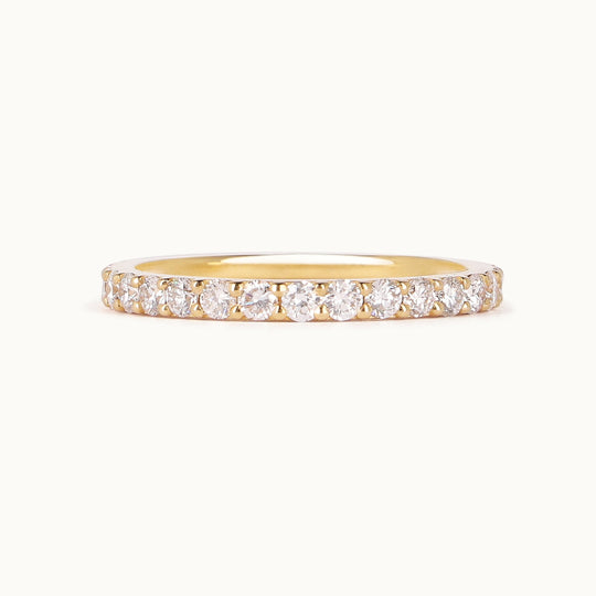 Scarlett Ring – lab-grown diamond eternity ring in recycled 18K yellow gold, Juna Fae
