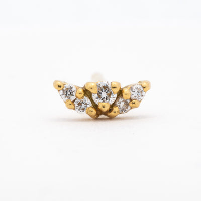 Lavender Stud by Juna Fae made from recycled gold and labgrown diamonds