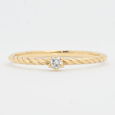 Lily Ring product shot Juna Fae sustainable conscious jewelry 18k recycled gold lab grown diamonds